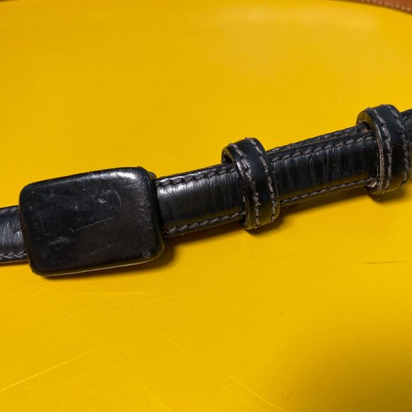 J Crew Black Circa 2000 Calf-Skin Skinny Belt Made in Italy - Picture 1 of 6